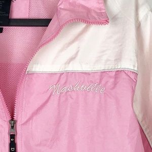 VTG Nashville Bubblegum Pink & White Windbreaker